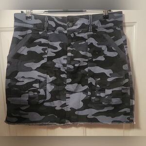 Wit & Wisdom Blue & Black (Vintage Indigo) Absolution Camo Mini Skirt Size 12